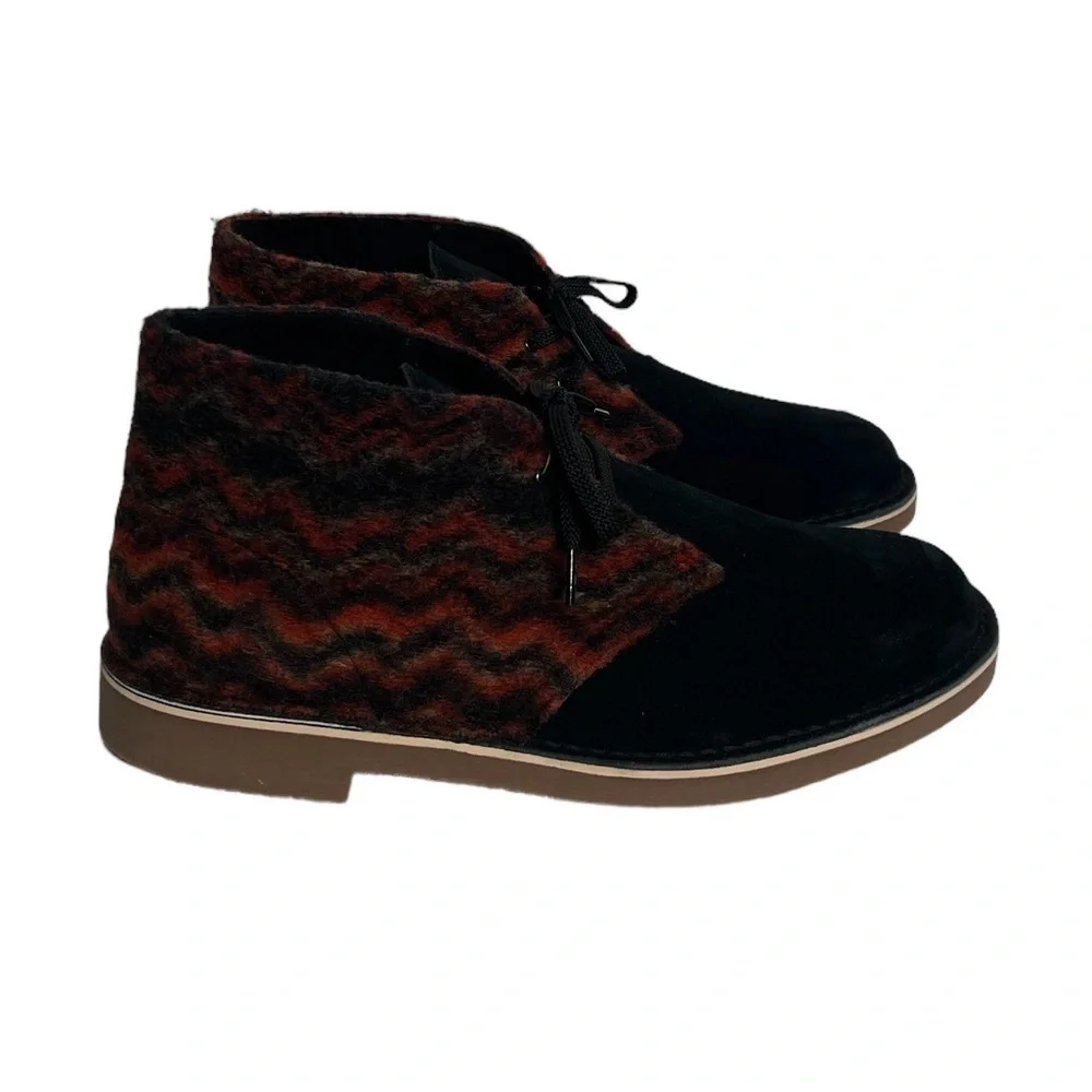 Clarks Men’s Buchacre 3 Chukka Boots Black Leather Wool